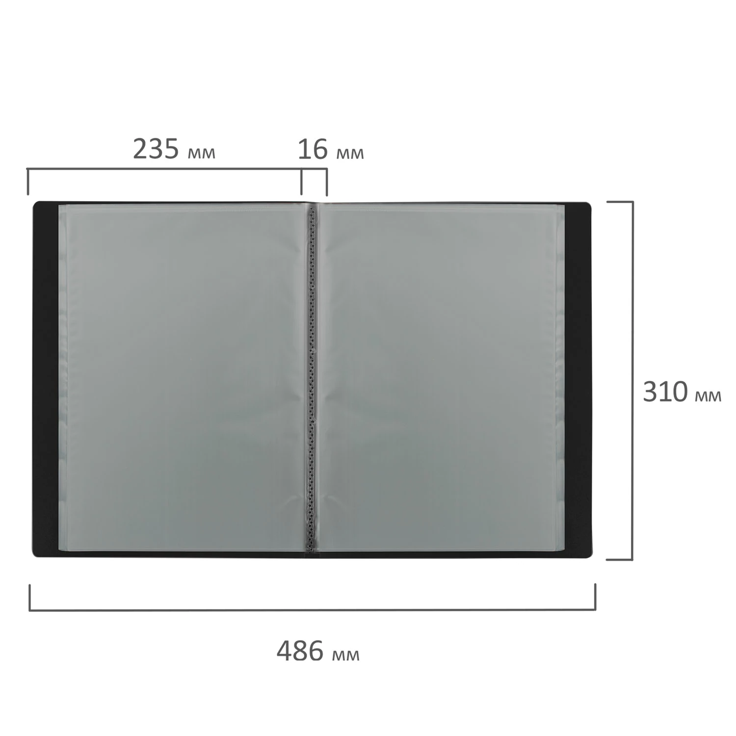 Папка 20 вкладышей BRAUBERG черная 0,5 мм